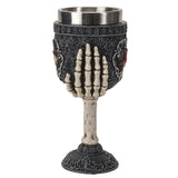 7" Resin & Stainless Steel Chalice / Goblet - Skeleton Couple - Magick Magick.com