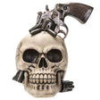 7" Skeleton Statue - Skull with Revolver - Magick Magick.com