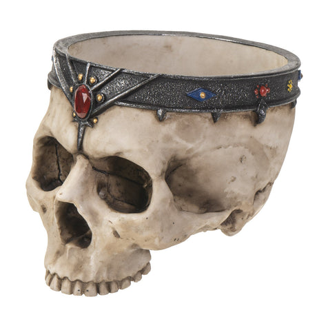 7" Skull with Jeweled Crown Pot Planter - Magick Magick.com