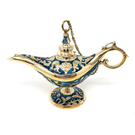 7" Solid Brass Aladdin Genie Lamp Cone Burner - Magick Magick.com