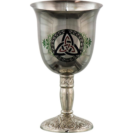 7" Stainless Steel Chalice / Goblet - Print Triquetra - Magick Magick.com