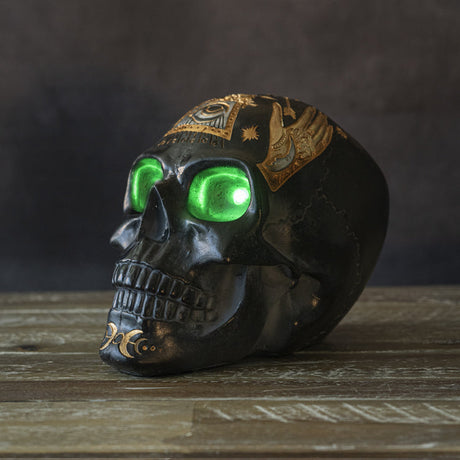 7.2" Occult Skull Statue (LED Light Up) - Magick Magick.com