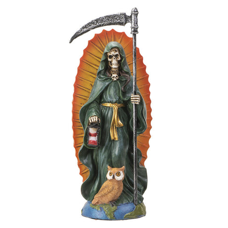 7.25" Santa Muerte Green Statue - Magick Magick.com