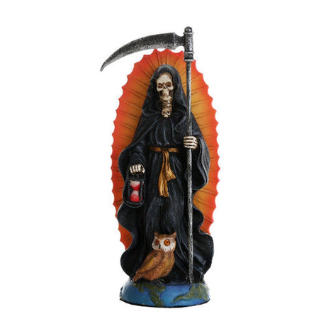 7.25" Santa Muerte Skeleton Statue - Black - Magick Magick.com