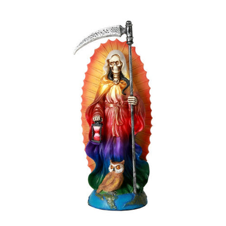 7.25" Santa Muerte Skeleton Statue - Rainbow - Magick Magick.com
