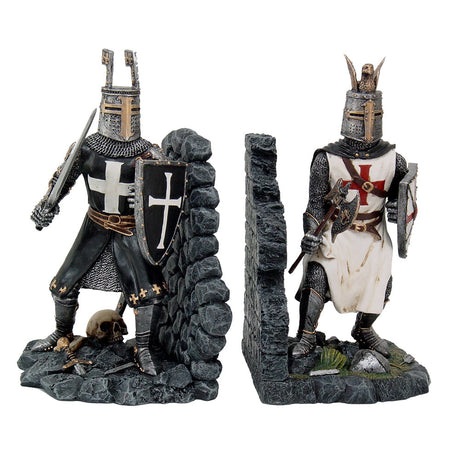 7.5" Crusader Knights in Full Armor Bookends (Pair) - Magick Magick.com