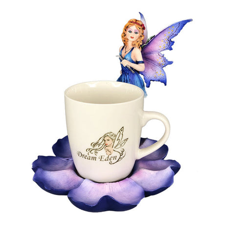 7.5" Purple Fairy with Ceramic Cup - Magick Magick.com