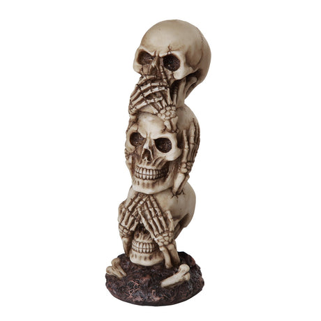 7.5" See, Hear, Speak No Evil Skull Statue - Magick Magick.com