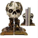 7.6" Steampunk Skull Bookends (Pair) - Magick Magick.com