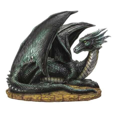 7.8" Green Dragon Resting Statue - Magick Magick.com