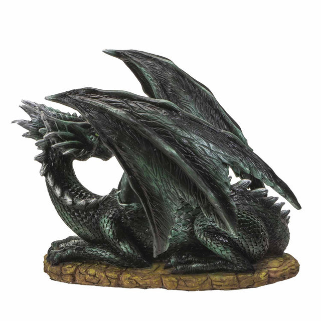 7.8" Green Dragon Resting Statue - Magick Magick.com