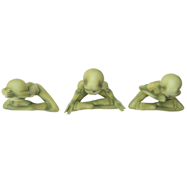 8" Alien Statue - Yoga (Set of 3) - Magick Magick.com