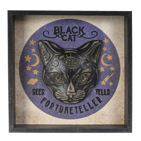 8" Black Cat Fortune Telling Wall Plaque - Magick Magick.com