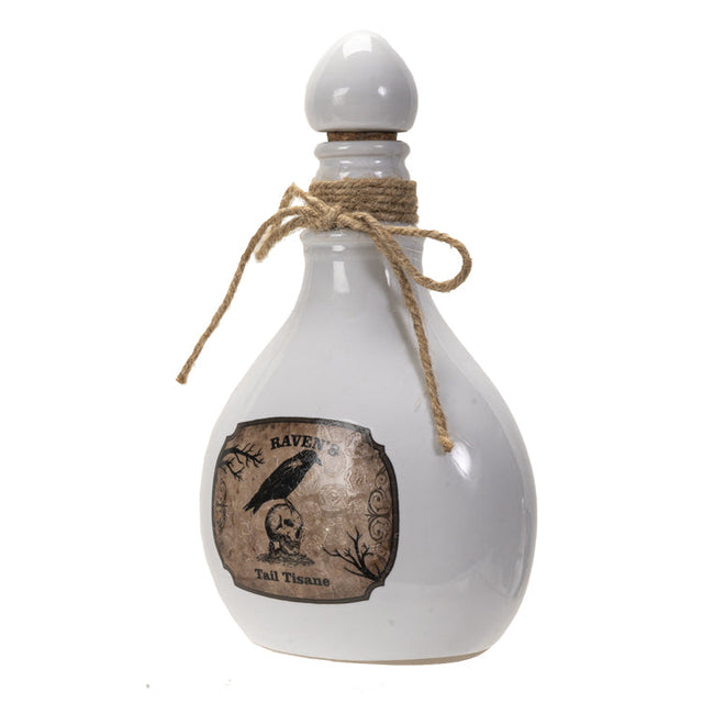 8" Ceramic Bottle - Raven - Magick Magick.com