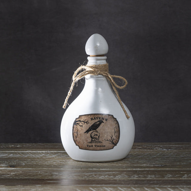 8" Ceramic Bottle - Raven - Magick Magick.com