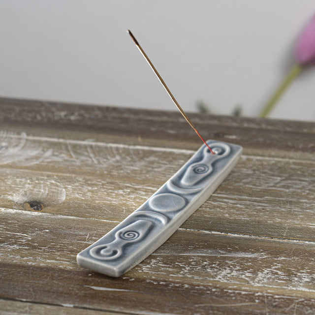 8" Ceramic Stick Incense Holder - Triple Moon Goddess - Magick Magick.com