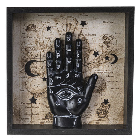 8" Palmistry Wall Plaque in Black - Magick Magick.com