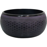 8" Singing Bowl Round Sided - Purple Flower of Life - Magick Magick.com