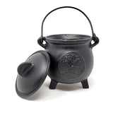 8" Tree of Life Cast Iron Cauldron with Lid - Magick Magick.com