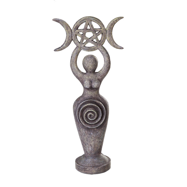 8" Triple Moon Goddess Resin Statue - Magick Magick.com