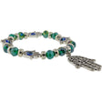 8 mm Elastic Bracelet - Evil Eye Protection - Green with Fatima Hand - Magick Magick.com