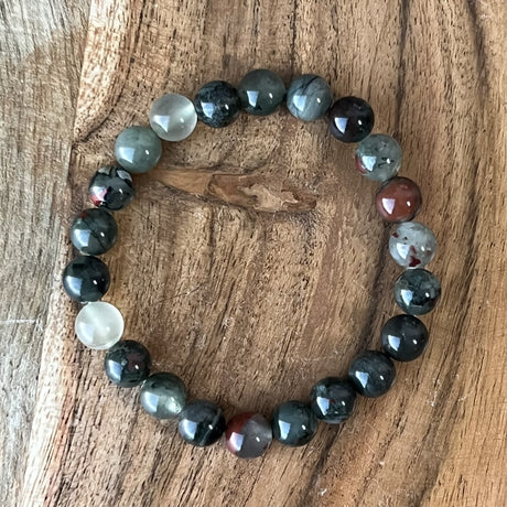8 mm Elastic Bracelet Round Beads - African Bloodstone - Magick Magick.com