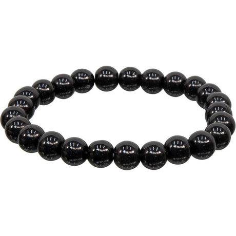 8 mm Elastic Bracelet Round Beads - Black Obsidian - Magick Magick.com
