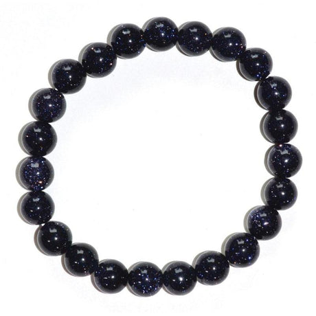 8 mm Elastic Bracelet Round Beads - Blue Goldstone - Magick Magick.com