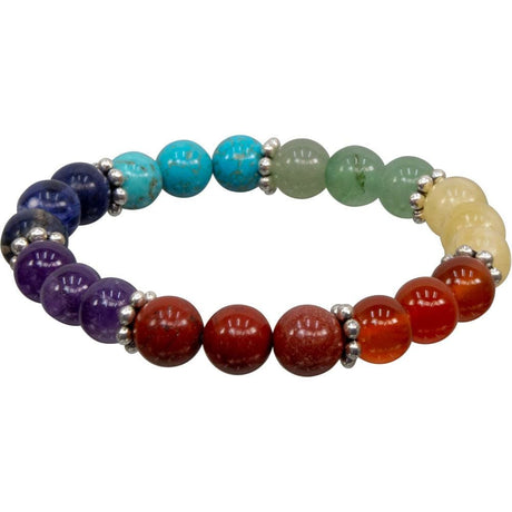 8 mm Elastic Bracelet Round Beads - Chakra & Flower Spacer - Magick Magick.com