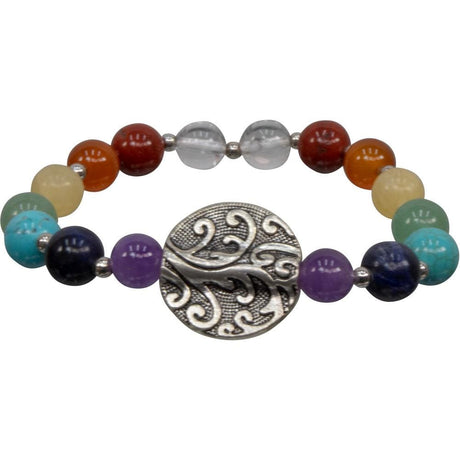 8 mm Elastic Bracelet Round Beads - Chakra & Tree of Life - Magick Magick.com