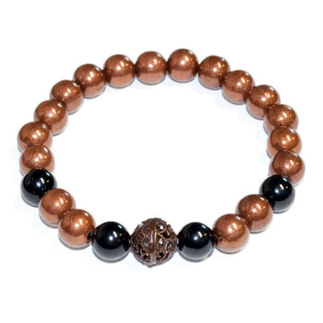 8 mm Elastic Bracelet Round Beads - Copper with Assorted Stones - Magick Magick.com