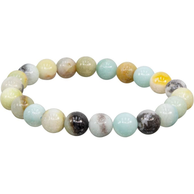 8 mm Elastic Bracelet Round Beads - Mixed Amazonite - Magick Magick.com