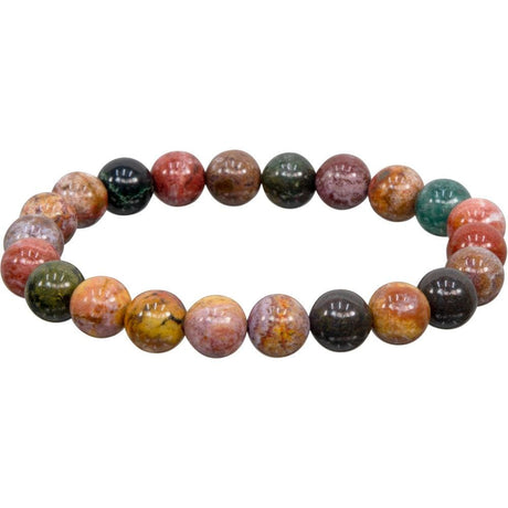 8 mm Elastic Bracelet Round Beads - Ocean Jasper - Magick Magick.com