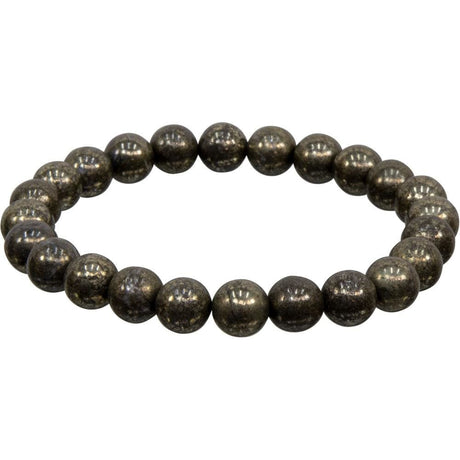 8 mm Elastic Bracelet Round Beads - Pyrite - Magick Magick.com
