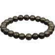8 mm Elastic Bracelet Round Beads - Pyrite - Magick Magick.com