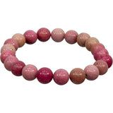 8 mm Elastic Bracelet Round Beads - Rhodonite - Magick Magick.com