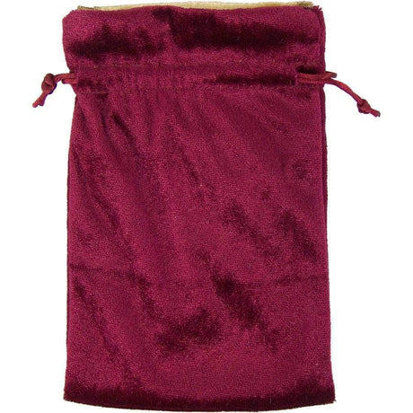 8" x 4.5" Burgundy Velvet Bag with Gold Lining - Magick Magick.com