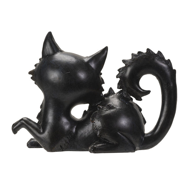 8.2" Black Cat Laying Down Statue - Magick Magick.com