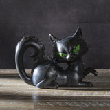 8.2" Black Cat Laying Down Statue - Magick Magick.com