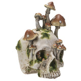 8.2" Skull with Mushrooms Statue - Magick Magick.com