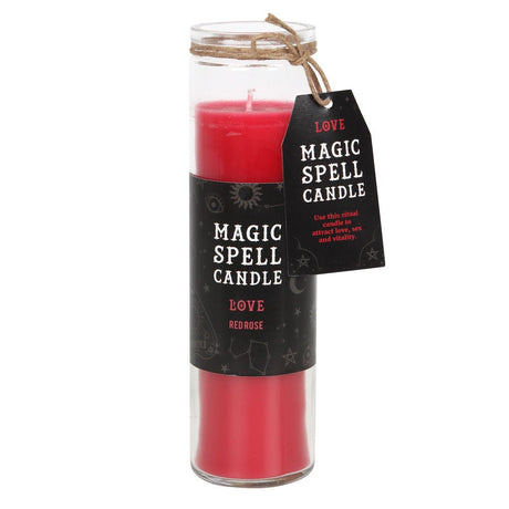 8.25" Magic Spell Candle - Love (Red Rose) - Magick Magick.com