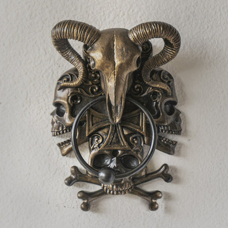 8.25" Ram & Skull Door Knocker - Magick Magick.com