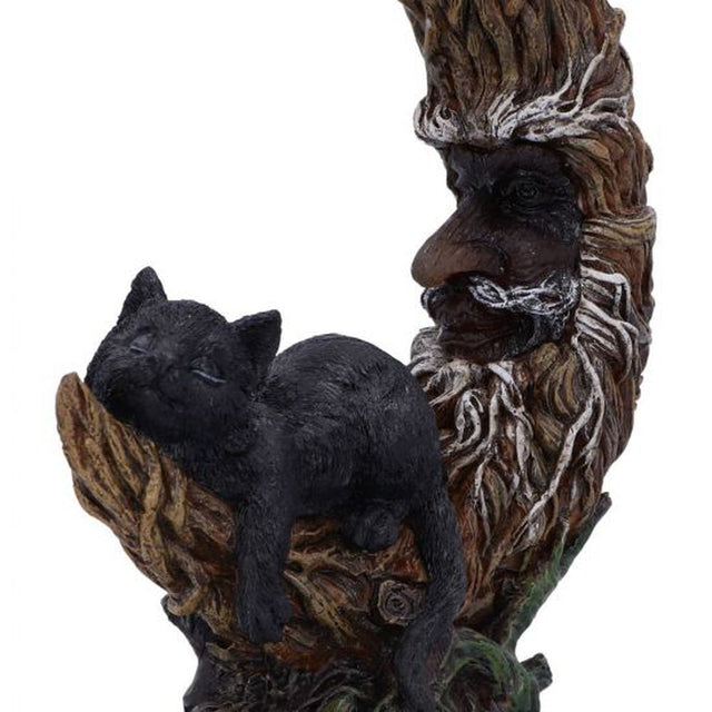 8.3" Black Cat on Moon Polyresin LED Statue - Magick Magick.com