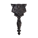 8.5" Black Sacred Cat Hand Mirror - Magick Magick.com