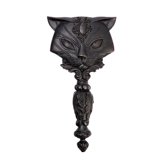 8.5" Black Sacred Cat Hand Mirror - Magick Magick.com