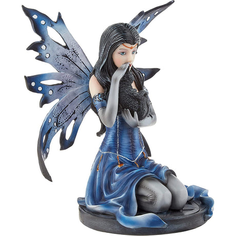 8.5" Fairy Statue - Mystical Fairy Cradling Cat - Magick Magick.com