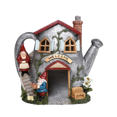 8.5" Gnome Statue - Gnome House Watering Can - Magick Magick.com