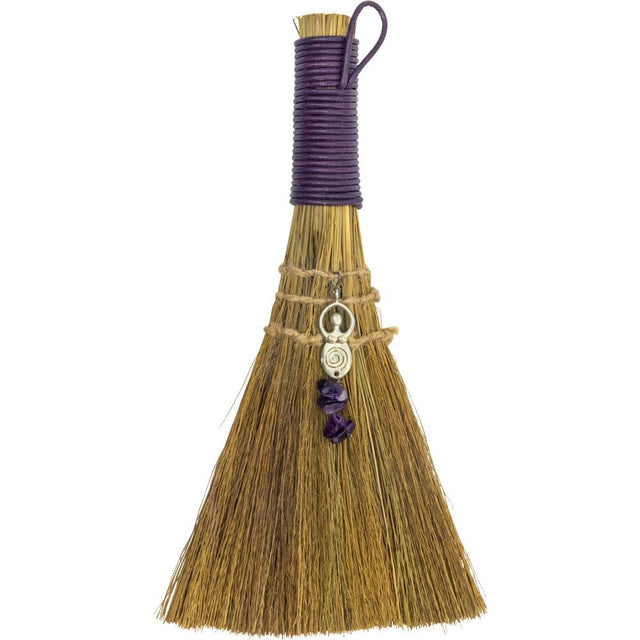 8.5" Wicca Broom - Goddess with Amethyst - Magick Magick.com