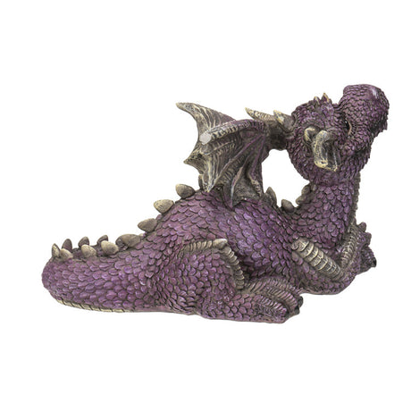 8.7" Dragon Statue - Purple Laying - Magick Magick.com