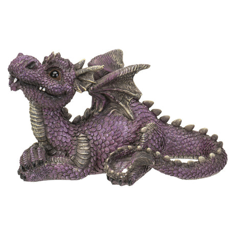 8.7" Dragon Statue - Purple Laying - Magick Magick.com
